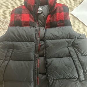 The North Face Black and Red Puffer Vest